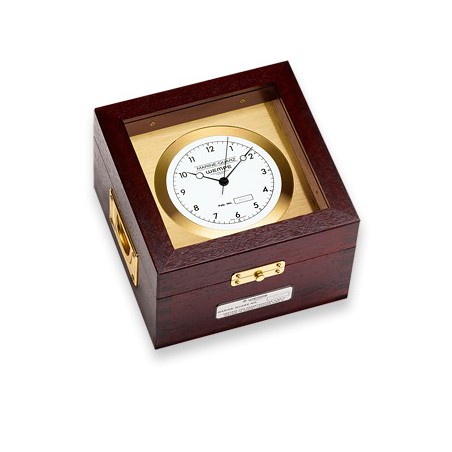 Wempe marine quartz chronometer brass/mahogany model 10057