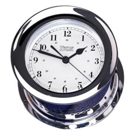 Weems and Plath Atlantis Quartz Clock chrome Arabisch ø140mm 220500