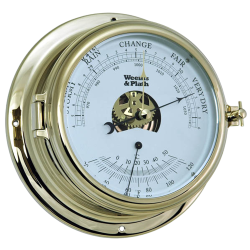Weems & Plath Endurance II 135  Open Dial Barometer thermometer messing ø178mm 951000