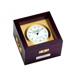 Chronometer   brass /Mahogany Chronometer with Zertificate